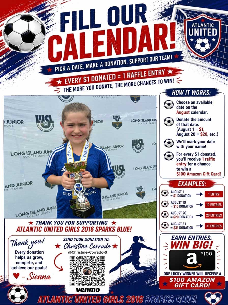 Fill Our Calendar — Atlantic United Sparks Blue